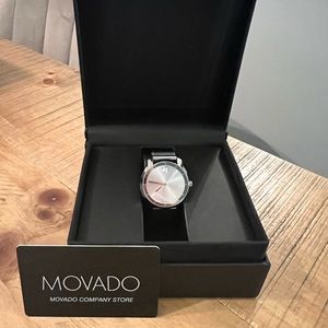 Movado silver bracelet watch